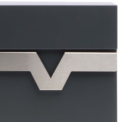 XPOtool V60 postilaatikko, antrasiitti, ruostumaton teräs, 370 x 105 x 370 mm, lukittava, vaimennus, sanomalehtitila