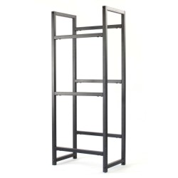 Toboli juomalaatikkohylly 3 laatikolle teräs musta 47 x 31 x 116 cm 20 kg taso