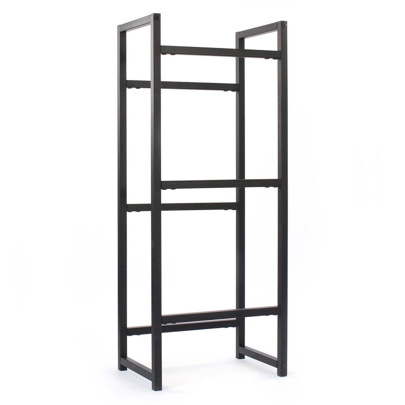 Toboli juomalaatikkohylly 3 laatikolle, teräs, musta, 47 x 31 x 116 cm, 20 kg/taso