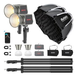 Multiblitz MB PL LED 60B LED valaistussarja 2 kpl Octagon softbox 40 cm ja FT 8051 jalustat