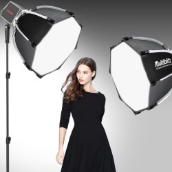 Multiblitz MB-PL LED 60B LED-valaistussarja, 2 kpl, Octagon-softbox Ø 40 cm ja FT-8051 jalustat