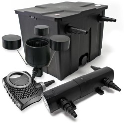 Lampisuodatinsetti CBF-350 12000 l, NEO-10000 pumppu 10000 l/h, CUV-236 UVC-selkeytin 36 W, CSP-250 pintaskimmeri