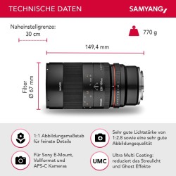 Samyang 100mm f/2.8 Makro-objektiivi Fuji X -sarjalle, manuaalinen tarkennus