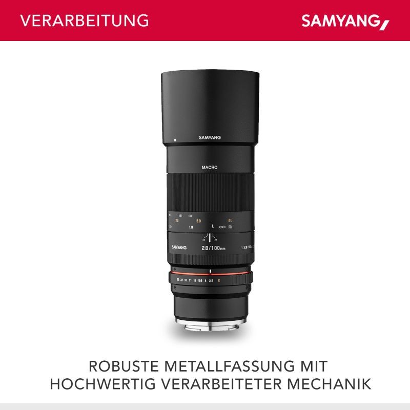 Samyang 100mm f/2.8 Makro-objektiivi Fuji X -sarjalle, manuaalinen tarkennus
