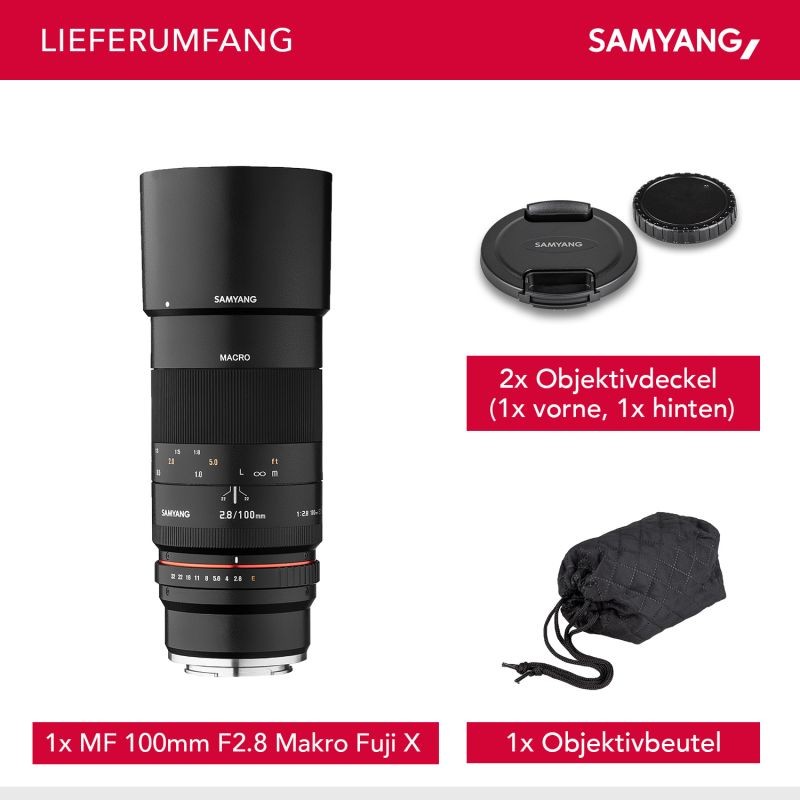 Samyang 100mm f/2.8 Makro-objektiivi Fuji X -sarjalle, manuaalinen tarkennus