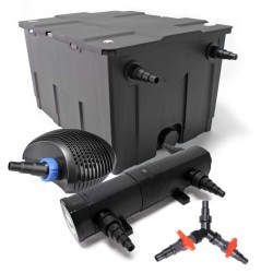 SunSun lampisuodatinsetti CBF 550 60 000 l CTF 8000 pumppu 8 000 l h CUV 224 UVC selkeytin 24 W Y jakaja