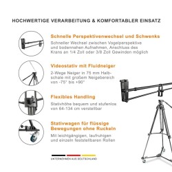 Walimex pro Director Pro II kameranosturipaketti, EI-9901 videojalka ja WT-600 jalustavaunu