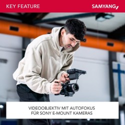 Samyang V-AF 100 mm T2,3 video-objektiivi Sony E / FE, autofokus, 8K-tuki