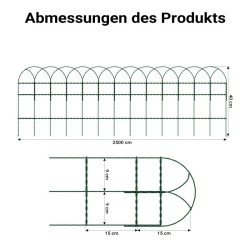 Puutarhan verkkoaita 0,4 x 25 m, vihreä, PVC-pinnoitettu teräs, silmäkoko 9 x 15 cm