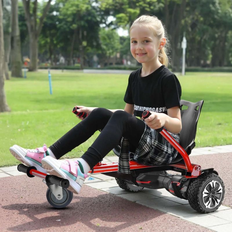 Säädettävä istuinkartti hoverboardille, punainen, ergonominen istuin, max 120 kg