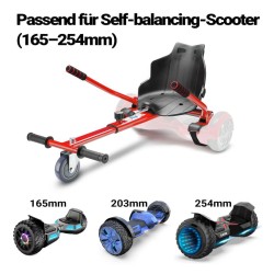 Säädettävä istuinkartti hoverboardille, punainen, ergonominen istuin, max 120 kg