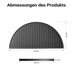 Valurautainen grillilevy 49,8 x 24,3 x 1,5 cm, musta