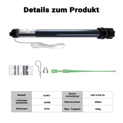 Rullasuojamoottori 204 W 30 Nm SW60 IP44, sininen