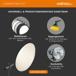Walimex pro Heijastinpitelin teleskooppivarsi 44 150 cm 1800 x 100 x 100 mm kuljetuslaukku