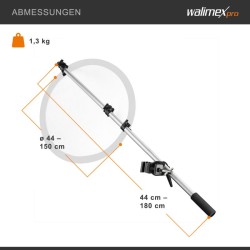 Walimex pro Heijastinpitelin, teleskooppivarsi 44-150 cm, 1800 x 100 x 100 mm, kuljetuslaukku