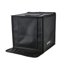 Walimex pro kokoontaitettava LED-valokuutio 430 x 430 x 430 mm, 4 taustaa ja diffuusori