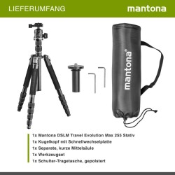 Mantona DSLM Travel Evolution Max 2552 RA alumiininen matkajalka panoraamapallopäällä