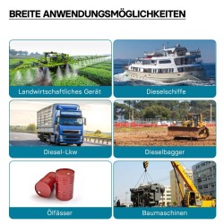 Siirrettävä diesel-, biodiesel- ja lämmitysöljypumppu 12 V, 150 W, 40 l/min, itseimevä