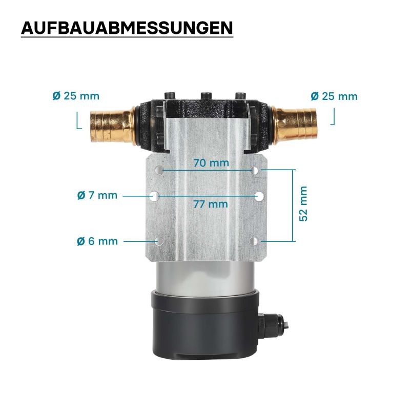 Siirrettävä diesel-, biodiesel- ja lämmitysöljypumppu 12 V, 150 W, 40 l/min, itseimevä