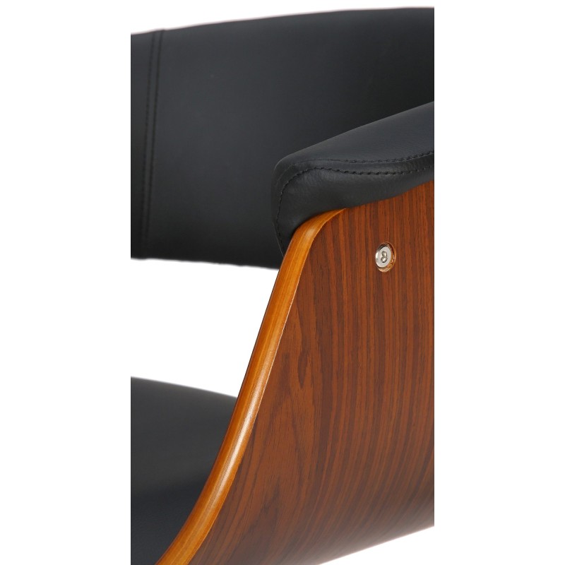 Korkeussäädettävä pyörivä baarijakkara puu- ja metallirungolla