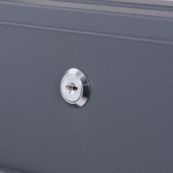 Seinäpostilaatikko V48 antrasiitti ja ruostumaton teräs 370 x 105 x 370 mm, lukolla ja sanomalehtitelineellä