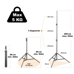 Walimex pro LED 500 Versalight Bi Color LED-paneelivalaisinsetti, 2 kpl, 2x jalusta 260 cm, 4x akku, 32 W
