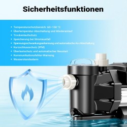 XPOtool uima-allaspumppu 1500 W 33600 l/h 18 m säädettävä pyörimisnopeus