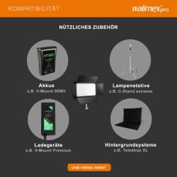 Walimex pro Soft LED 1400 Bi Color Square LED paneelivalo 100 W säädettävä värilämpötila DMX V Mount