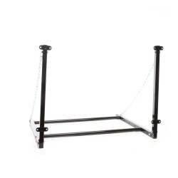 Seinään kiinnitettävä rengasteline 4 renkaalle, säädettävä leveys, 1370 x 730 x 705 mm, 130 kg, teräs, musta
