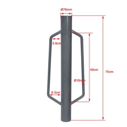 Tolppavasara 76 mm teräs 2 kahvaa tummanharmaa