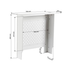 Toboli patterinsuojus, valkoinen, MDF, 78 x 19 x 82 cm