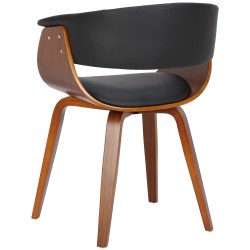 Bruce-tuoli moderni keinonahkainen ruokapöydän tuoli käsinojilla