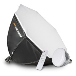 Walimex pro Octagon-softbox-setti, 45 W LED-valo, 3000–6000 K, 65 cm, kaukosäädin