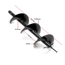 Maaporan terä 200 mm, valurauta, kiinteä kärki
