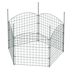 Puutarha-aita 5 kpl, vihreä, 770 x 8 x 780 mm, jauhemaalattu rauta, kaareva yläreuna