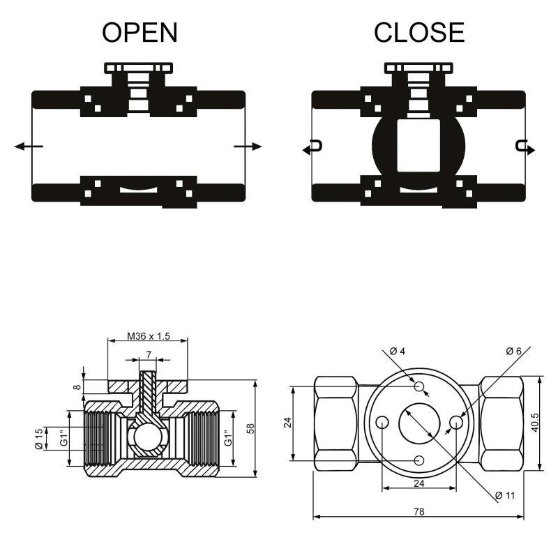2-tievyöhykeventtiili DN25 33,7 mm 230 V, palloventtiili ja ohjauslaite