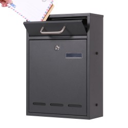 Postilaatikko V53, antrasiitti RAL7016, sinkitty teräs, 285 x 120 x 400 mm, lukittava, nimikyltti ja näköikkuna