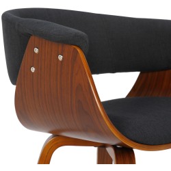 Bruce-tuoli kangasverhoilulla moderni ruokapöydän istuin puukehyksellä