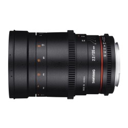 Samyang MF 135 mm T2,2 videobjektiivi Sony E, täyskenno ja APS-C