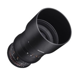 Samyang MF 135 mm T2,2 videobjektiivi Sony E, täyskenno ja APS-C