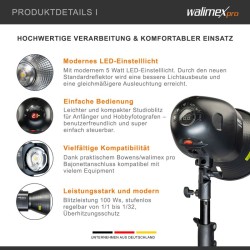 Walimex pro Newcomer 100 II studiosalamasetti 2 kpl, softboxit 60x90 cm, valojalustat ja langaton laukaisin