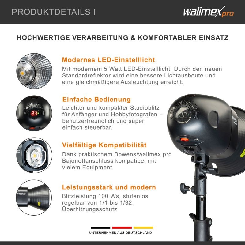 Walimex pro Newcomer 100 II studiosalamasetti 2 kpl, softboxit 60x90 cm, valojalustat ja langaton laukaisin