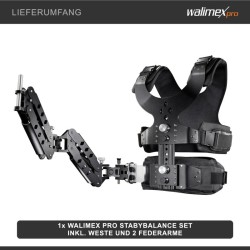 Walimex pro StabyBalance II -stabilointijärjestelmä, liivi ja 2 jousivartta, max. 5,5 kg
