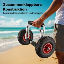 Kokoontaitettava alumiininen kuljetusvaunu kanootille, kajakille ja veneille, max 45 kg
