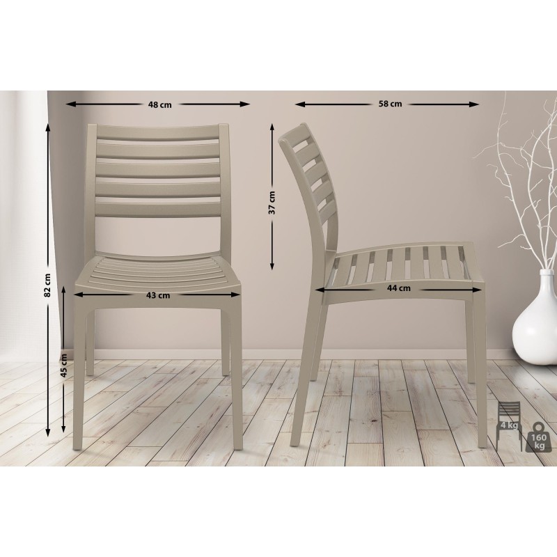 Säänkestävä pinottava puutarhatuoli terassille ja parvekkeelle