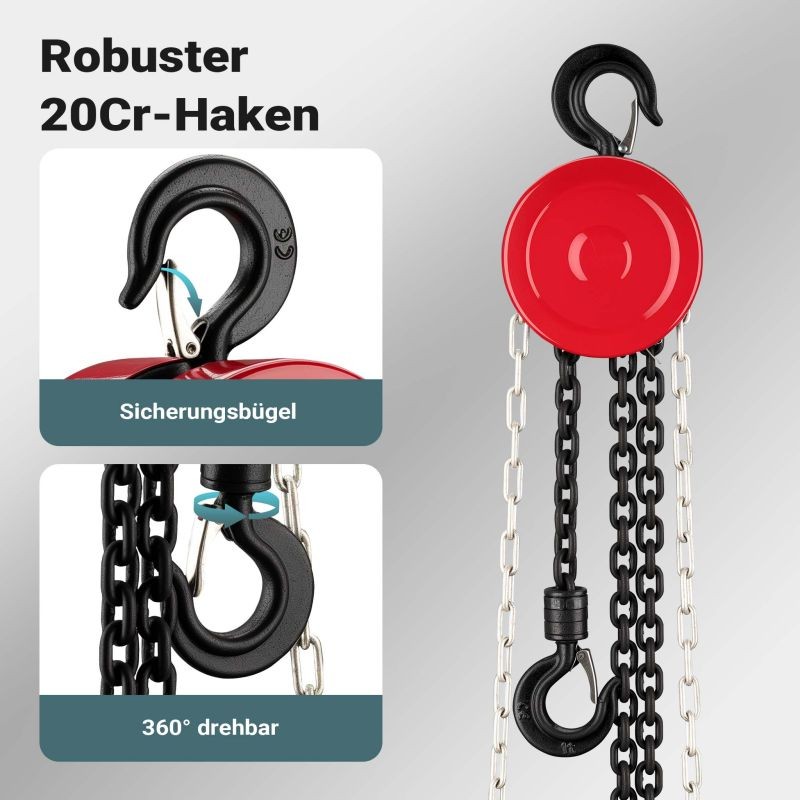 Ketjunostin 1000 kg, 3 m, teräs