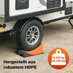 Matkailuauton ja asuntovaunun tasauskeilojen setti, HDPE-muovi, 4 kpl, liukuestematot ja kuljetuslaukku