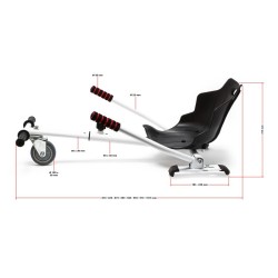 Säädettävä istuinkartti hoverboardille, musta, max. kantavuus 120 kg