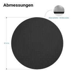 Aurinkopeite uima-altaalle, pyöreä, 3,6 m, musta, PE 140 µm