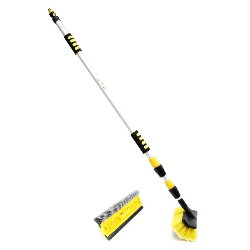 XPOtool 2in1 teleskooppipesuharja 145-300 cm letkuliitännällä, harja, sieni ja kumilasta